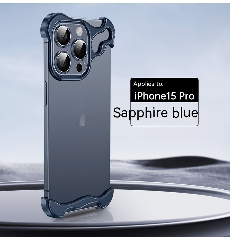 “Metal Corner Shockproof Frameless Phone Case – Anti-Fall Protection”
