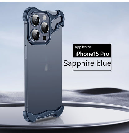 “Metal Corner Shockproof Frameless Phone Case – Anti-Fall Protection”