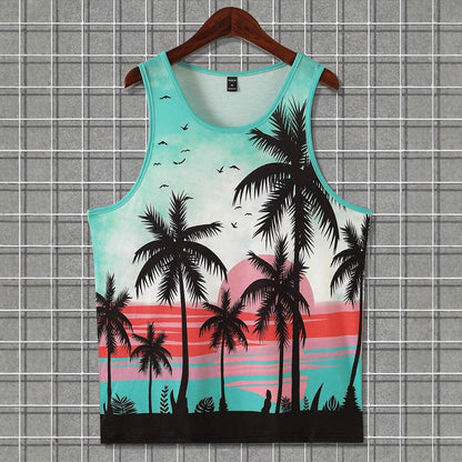 Men’s 3D Printed Hawaiian Sleeveless Tank Top | Save 20% Today!