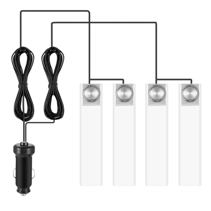 4PCS Car Interior LED Ambient Lights – Blue DC 12V