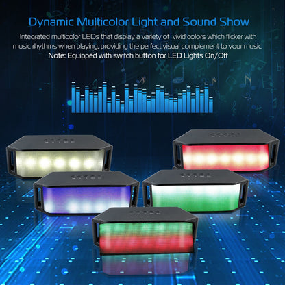 Multicolor LED Bluetooth Speaker – FM, USB, Aux for Travel & Party - SAVE $12