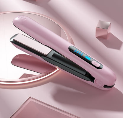 Portable USB Rechargeable Hair Straightener – 2-in-1 Curler with 4 Heat Levels (200°C) - Save 30%