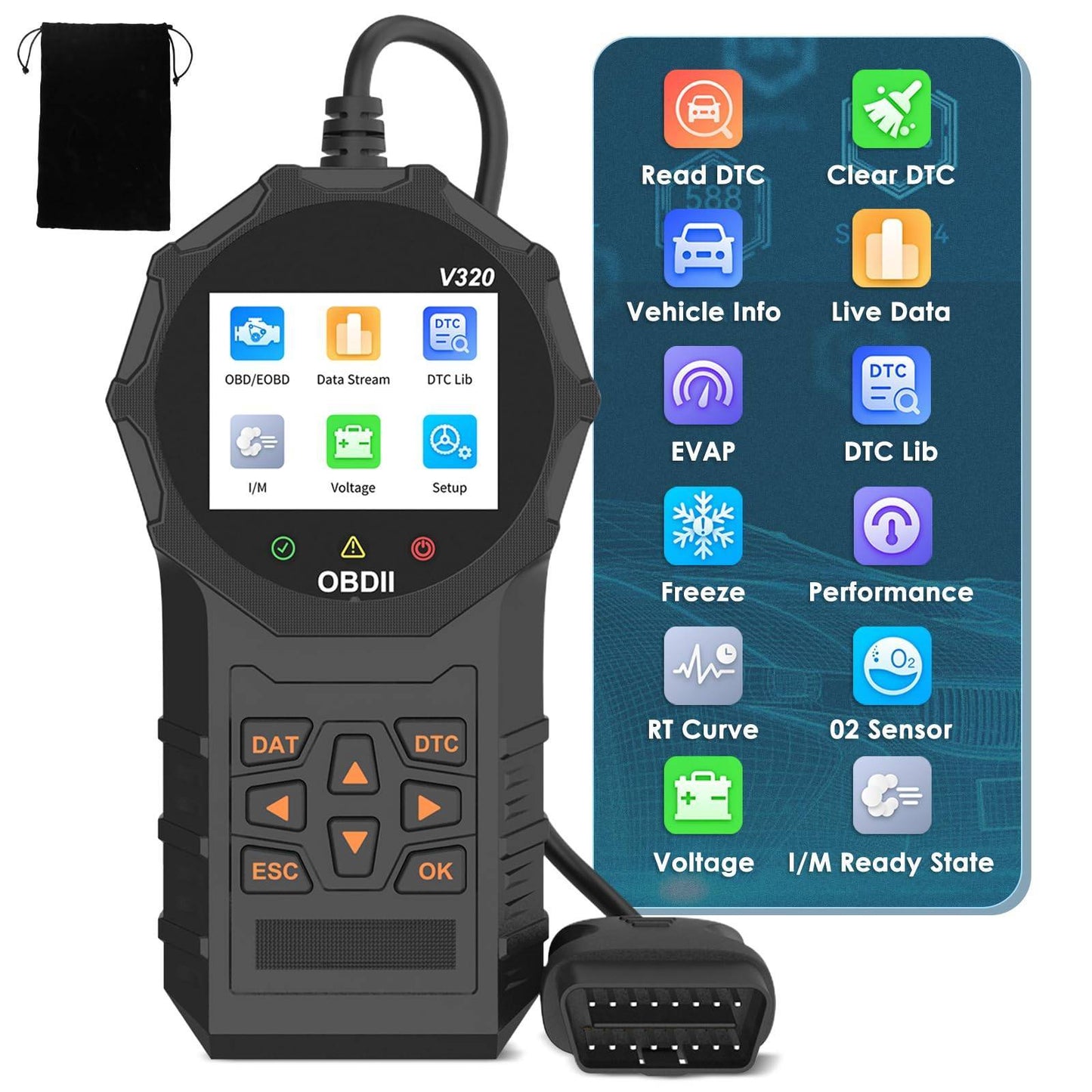 Automotive OBD2 Scanner OBD Code Reader Car Check Engine Fault Diagnostic Tool - SAVE $37