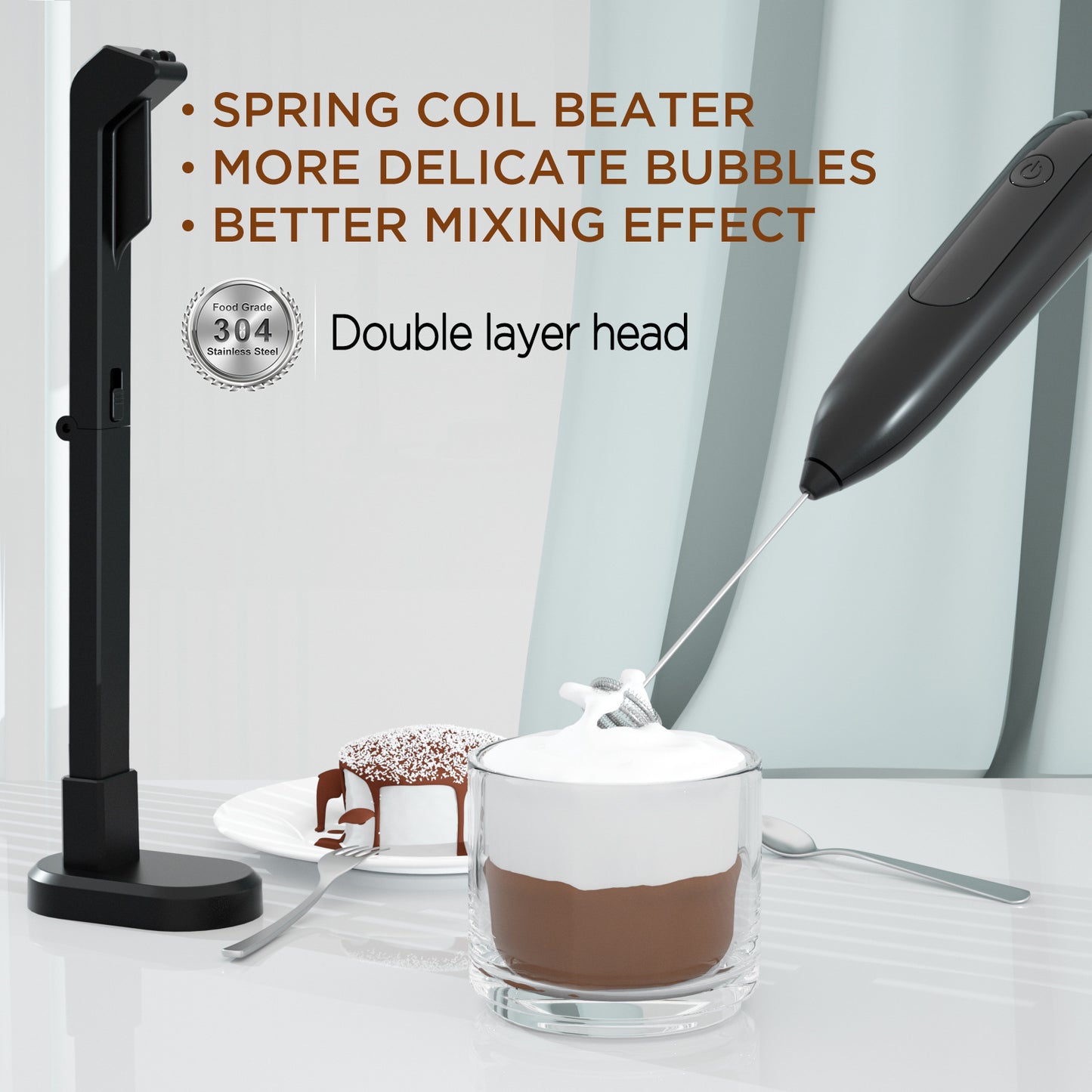 Rechargeable Wireless Handheld Mixer – Egg Beater & Foam Maker for Home Use