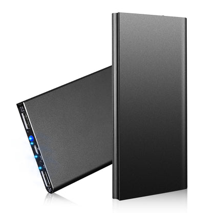 Ultra-Slim 20,000mAh Power Bank – Dual USB Portable Fast Charger for Phones & Devices