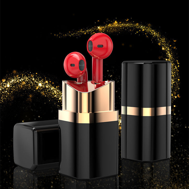 Fashion Lipstick Case Bluetooth Earphones – In-Ear Noise-Reducing