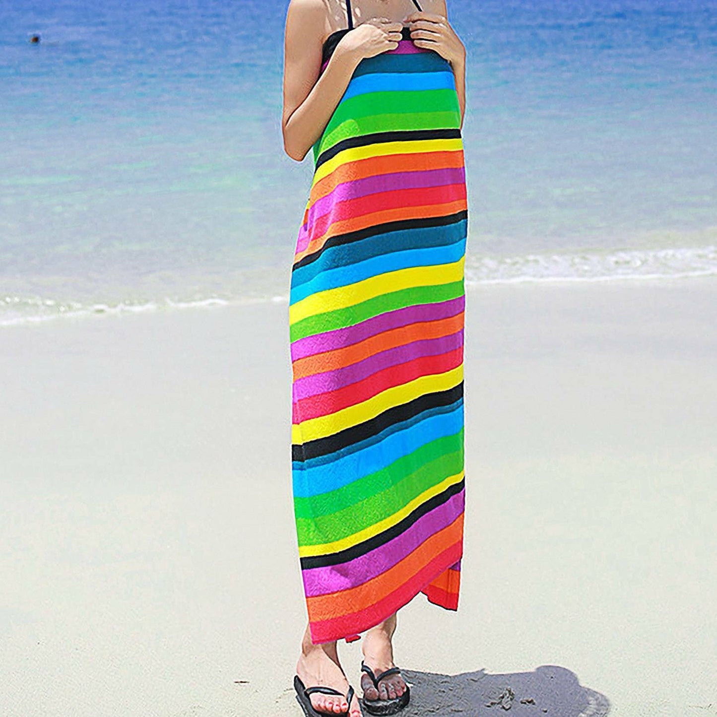 Extra Large Striped Beach Towel – Soft, Fast-Drying & Perfect for Travel | Save 10% Today!