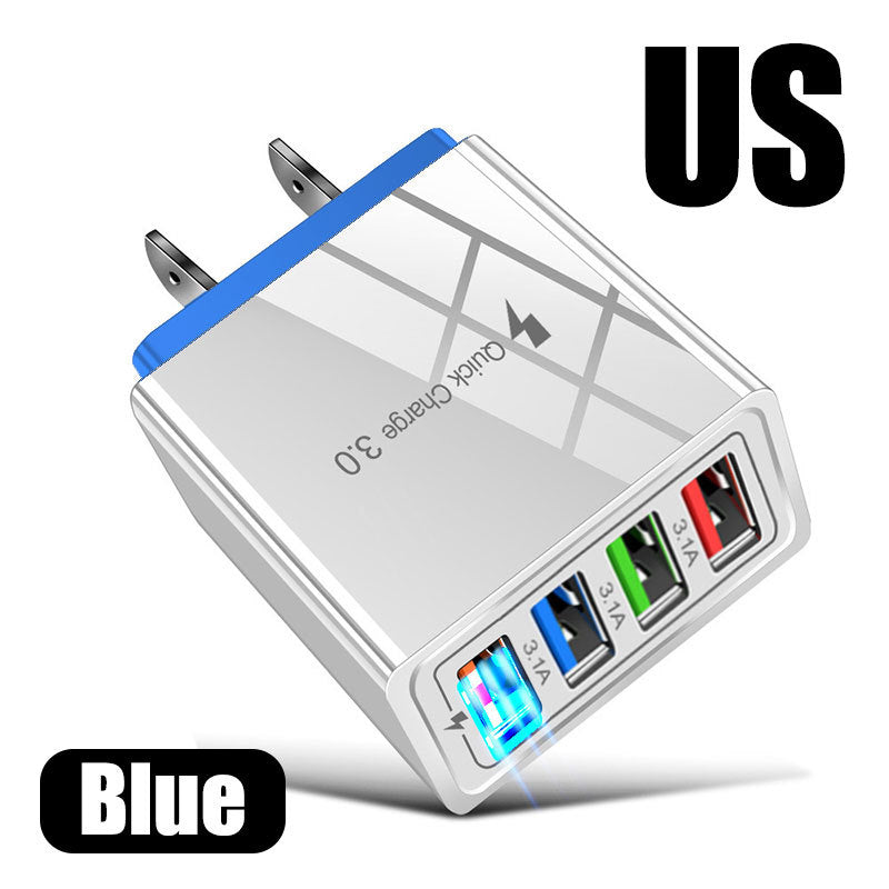 4-Port USB Wall Charger – Fast 5V/3A Output