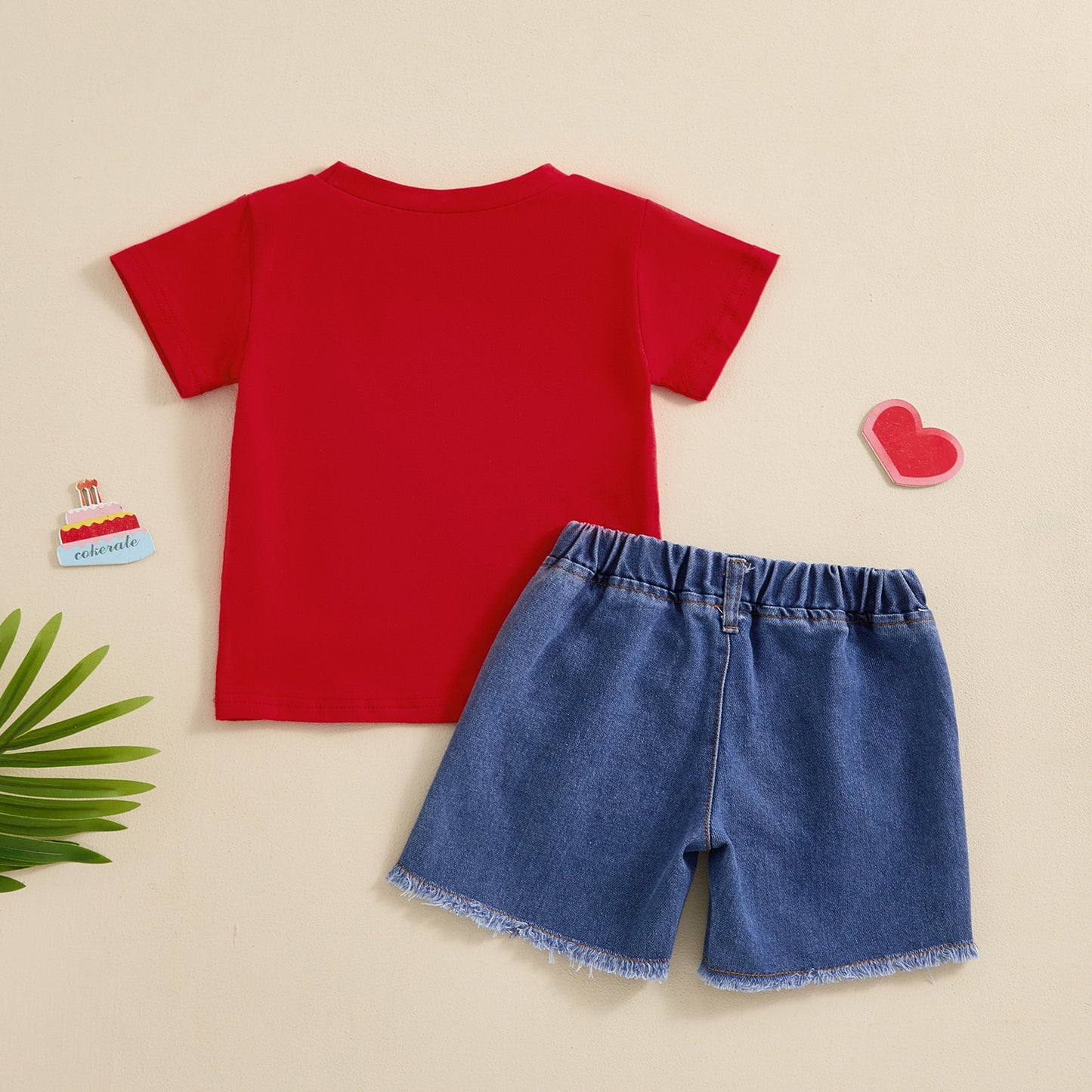 Boys’ Letter Print T-Shirt & Denim Shorts Two-Piece Set – Casual Summer Look • Save 30% Today!