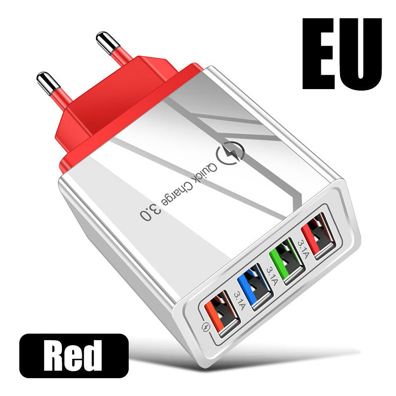 4-Port USB Wall Charger – Fast 5V/3A Output