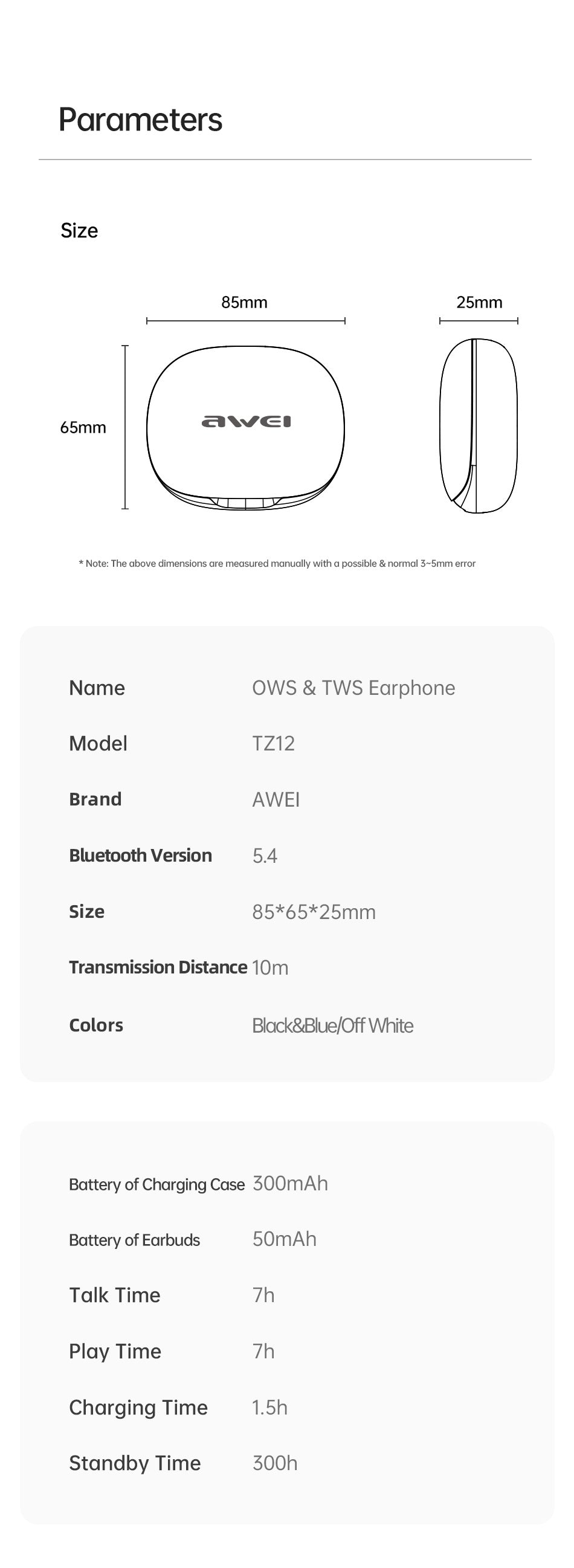 AWEI Open-Ear Bluetooth Headset