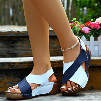Stylish Colorblock Wedges – Chic Summer Sandals for Women | Save 10% Today