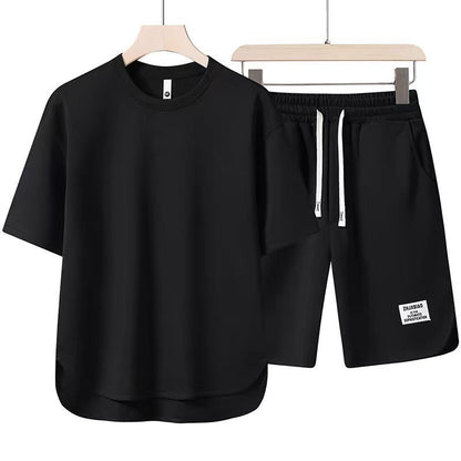 Men’s Summer Short Sleeve Lounge Set – Casual Round Neck Tee |Save 10% Today!