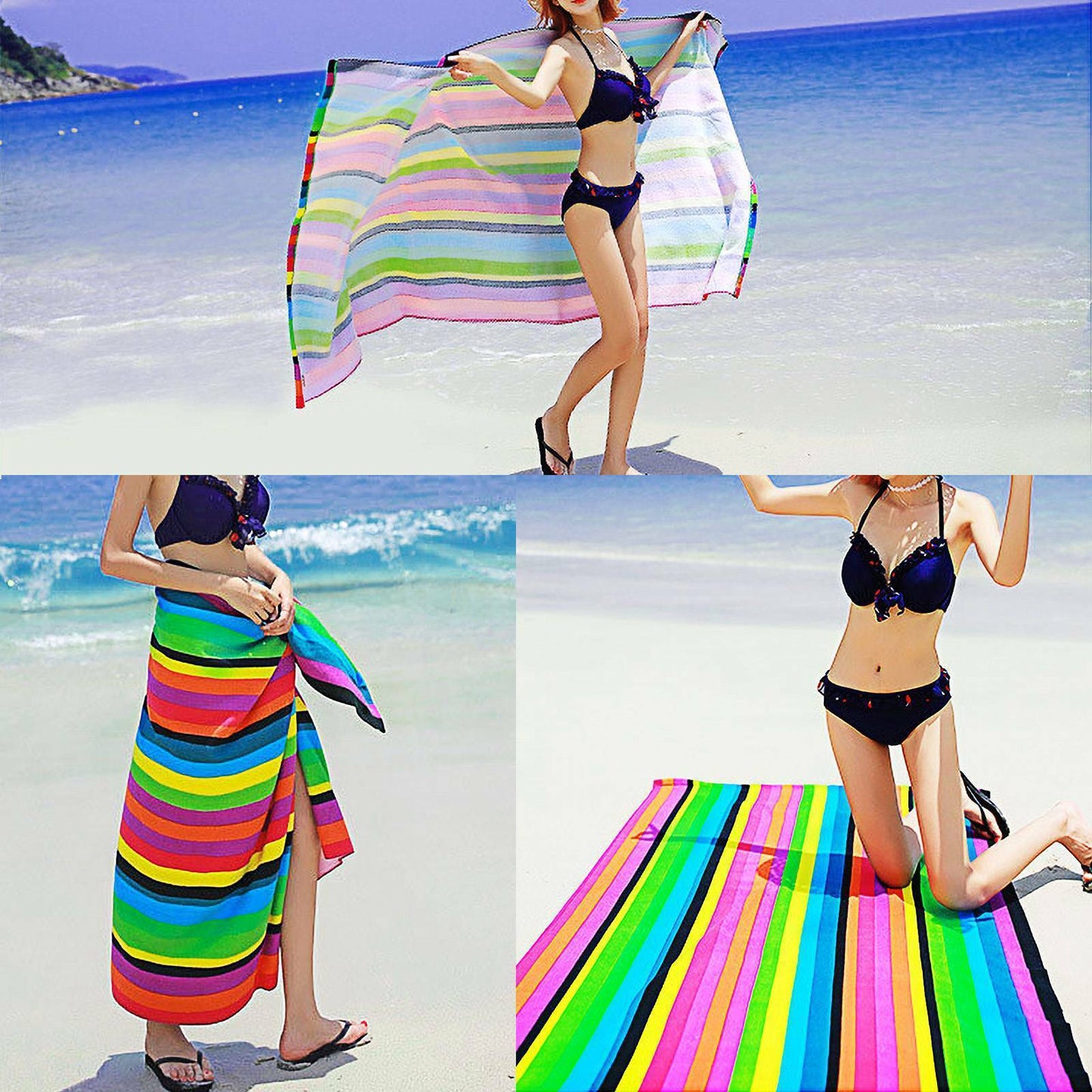 Extra Large Striped Beach Towel – Soft, Fast-Drying & Perfect for Travel | Save 10% Today!