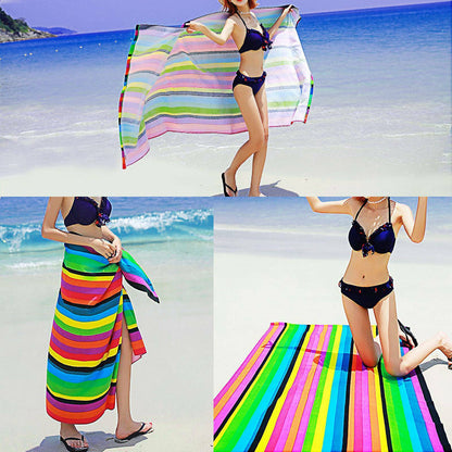 Extra Large Striped Beach Towel – Soft, Fast-Drying & Perfect for Travel | Save 10% Today!