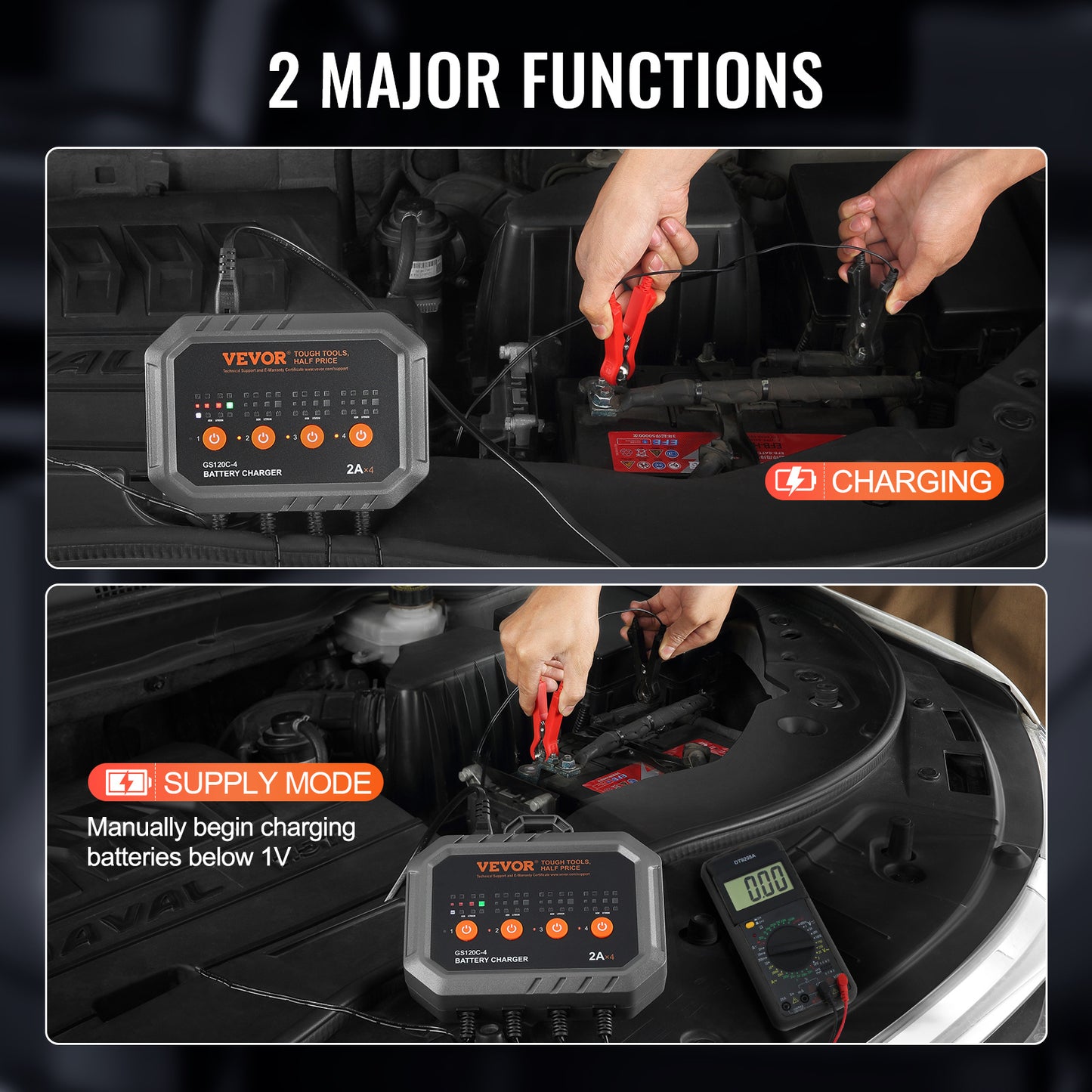 VEVOR 8A Smart Car Battery Charger – LiFePO4 & Lead-Acid - SAVE $273