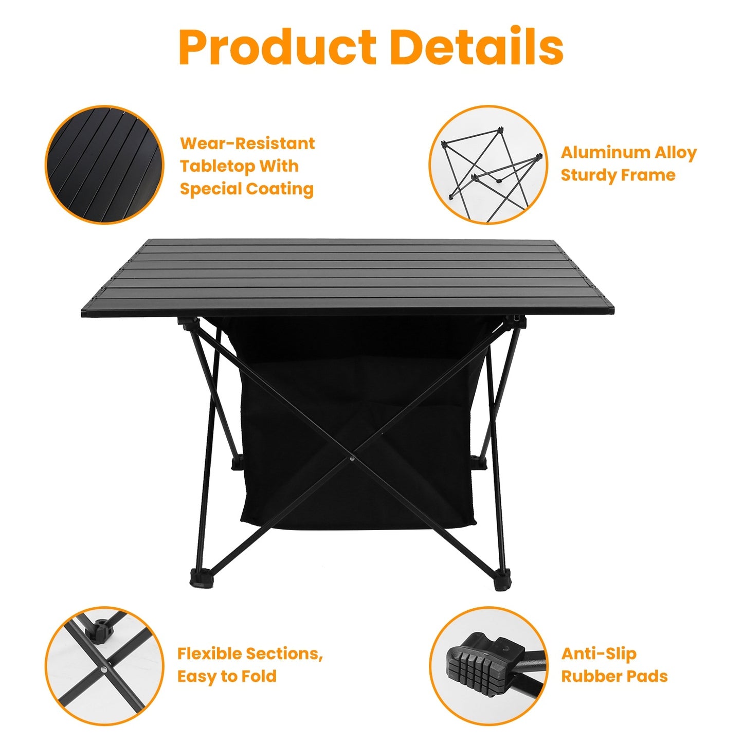 Win a Foldable Aluminum Camping Table with Storage Basket – Portable for Hiking, BBQ, Picnic & Fishing - ONLY AVAILBLE FOR GIVEAWAY ONLY