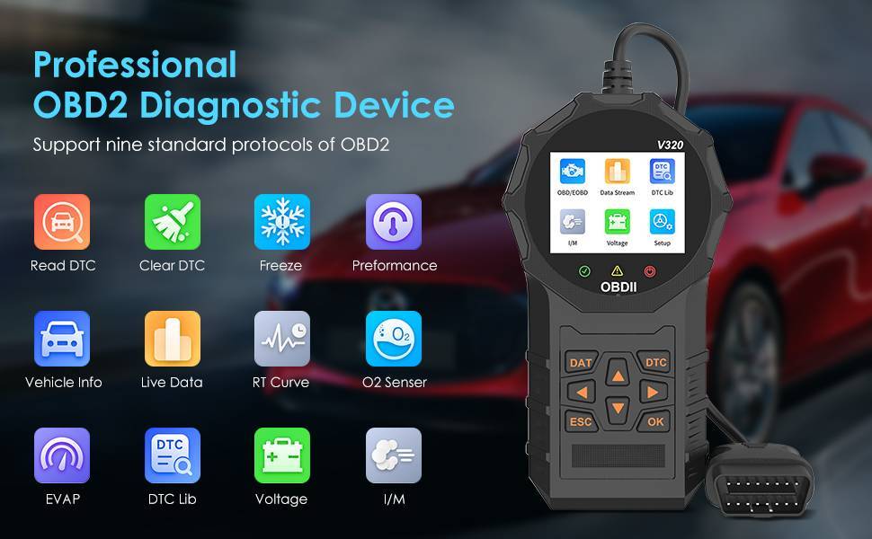 Automotive OBD2 Scanner OBD Code Reader Car Check Engine Fault Diagnostic Tool - SAVE $37