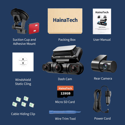 Haina tech 360° Dash Cam – Full Surround View, GPS, Wi-Fi, Night Vision + Free 128GB Card - SAVE $102