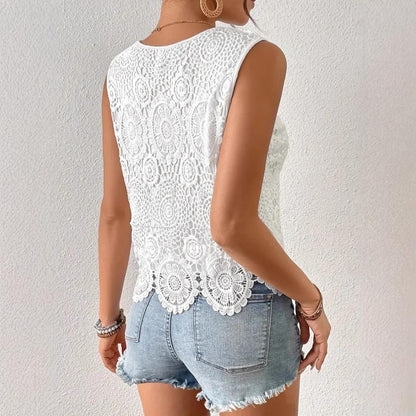 Floral Lace Sleeveless Top – | Save 20% Today!