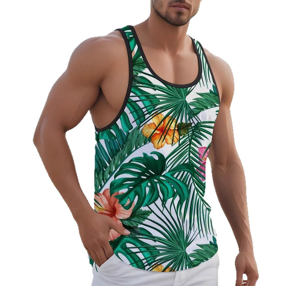 Men’s 3D Printed Hawaiian Sleeveless Tank Top | Save 20% Today!
