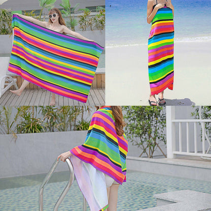 Extra Large Striped Beach Towel – Soft, Fast-Drying & Perfect for Travel | Save 10% Today!