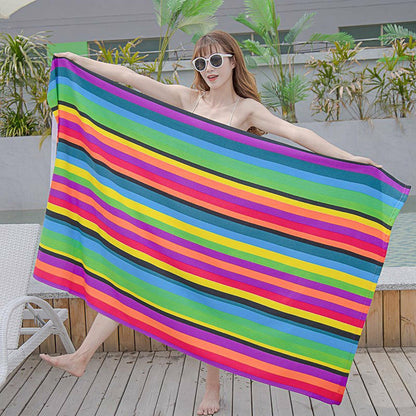 Extra Large Striped Beach Towel – Soft, Fast-Drying & Perfect for Travel | Save 10% Today!
